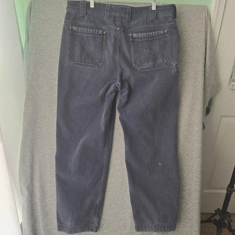 Duluth Trading Fire Hose Carpenter Pants Mens 38x32 Gray Cotton Canvas Workwear - Picture 13 of 16
